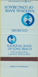 Matchbook Cover - National Bank of Long Beach CA 30 Strike