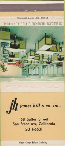 Matchbook Cover - Steelcase Office Furniture San Francisco CA 30 Strike