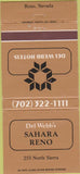 Matchbook Cover - Del Webb's Sahara Reno NV Casino 30 Strike