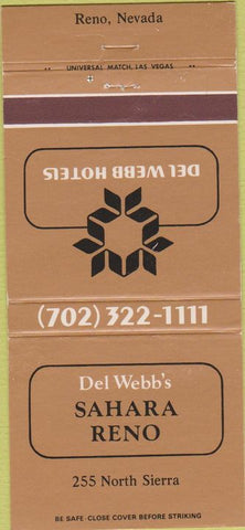 Matchbook Cover - Del Webb's Sahara Reno NV Casino 30 Strike