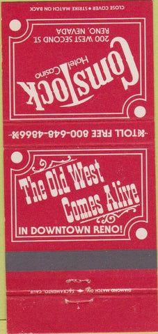 Matchbook Cover - Comstock Hotel Casino Reno NV 30 Strike