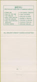 Matchbook Cover - Dakota Restaurant Avon CT Latham NY Pittsfield MA 30 Strike