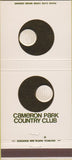 Matchbook Cover - Cameron Park Country Club Sacramento CA 30 Strike