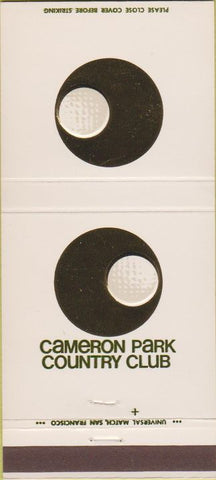 Matchbook Cover - Cameron Park Country Club Sacramento CA 30 Strike