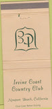 Matchbook Cover - Irvine Coast Country Club Newport Beach CA 30 Strike