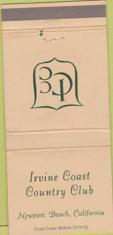 Matchbook Cover - Irvine Coast Country Club Newport Beach CA 30 Strike