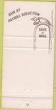 Matchbook Cover - Los Angeles School Credit Union CA WEAR 30 Strike