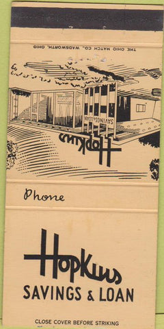 Matchbook Cover - Hopkuis Savings Loan Milwaukee WI 30 Strike