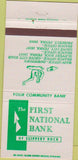 Matchbook Cover - First National Bank of Slipper Rock PA Prospect 30 Strike
