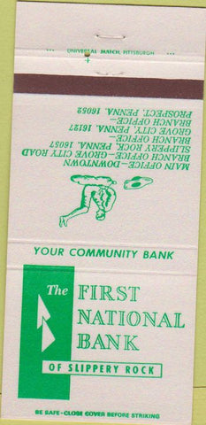 Matchbook Cover - First National Bank of Slipper Rock PA Prospect 30 Strike