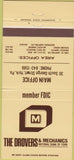 Matchbook Cover - Drovers Mechanics National Bank York PA 30 Strike