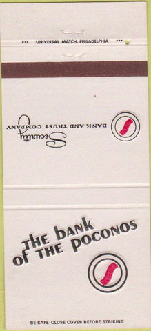 Matchbook Cover - Bank of the Poconos Stroudsburg Milford PA 30 Strike