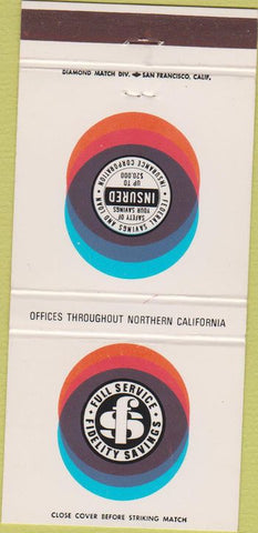 Matchbook Cover - Fidelity Savings Northern CA branches 30 Strike