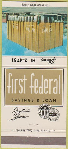 Matchbook Cover - First Federal Savings Fayetteville AR 30 Strike