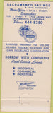Matchbook Cover - Sacramento Savings Loan CA 30 Strike