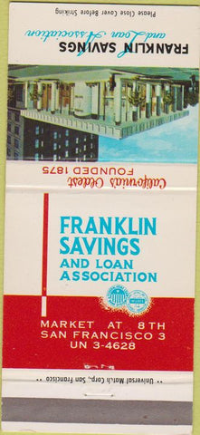 Matchbook Cover - Franklin Savings Loan San Francisco CA 30 Strike