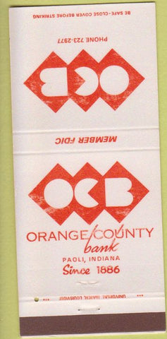 Matchbook Cover - Orange County Bank Paoli IN 30 Strike