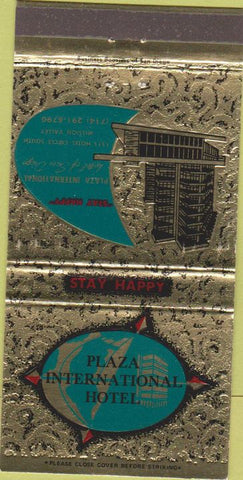 Matchbook Cover - Plaza International Hotel San Diego CA 30 Strike