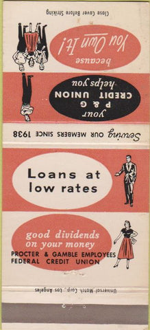 Matchbook Cover - P and G Credit Union Proctor Gamble 30 Strike