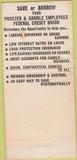 Matchbook Cover - P and G Credit Union Proctor Gamble 30 Strike