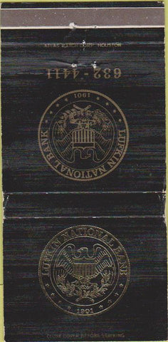 Matchbook Cover - Lufkin National Bank TX 30 Strike