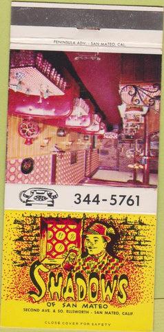 Matchbook Cover - The Shadows of San Mateo CA 30 Strike
