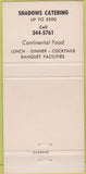 Matchbook Cover - The Shadows of San Mateo CA 30 Strike