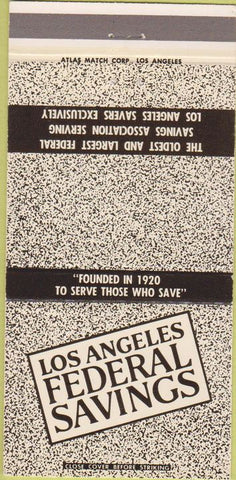 Matchbook Cover - Los Angeles CA Federal Savings 30 Strike