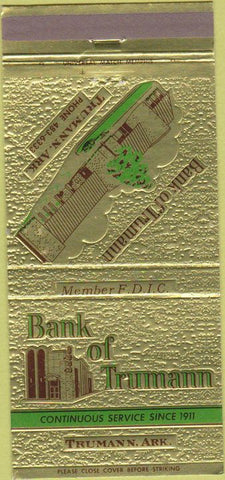 Matchbook Cover - Bank of Trumann AR 30 Strike
