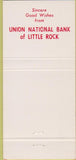 Matchbook Cover - Union National Bank of Little Rock AR 30 Strike