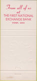 Matchbook Cover - First Exchange Bank Sidney OH 30 Strike