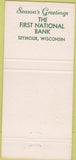 Matchbook Cover - First National Bank Seymour WI Christmas 30 Strike