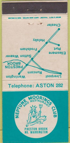 Matchbook Cover - Neptune Moorings Club Warrington UK 30 Strike