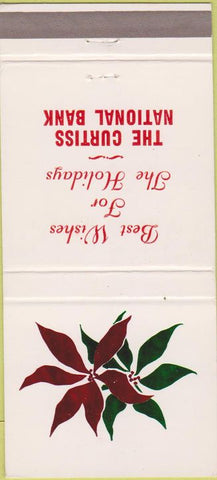 Matchbook Cover - Curtis National Bank Christmas 30 Strike