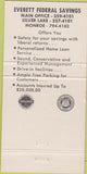 Matchbook Cover - Everett Federal Savings Silver Lake Monroe WA 30 Strike