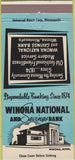 Matchbook Cover - Winona National Savings Bank MN 30 Strike