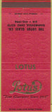 Matchbook Cover - Lotus Glassware Barnesville OH 30 Strike