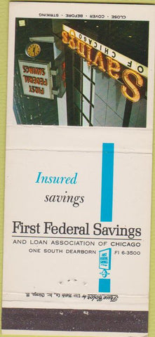 Matchbook Cover - First Federal Savings Chicago IL 30 Strike