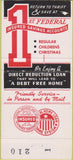 Matchbook Cover - 1st Federal Savings Washington DC 30 Strike