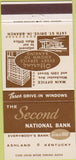 Matchbook Cover - Second National Bank Ashland KY 30 Strike
