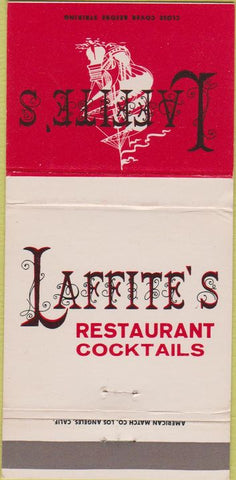 Matchbook Cover - Laffite's Restaurant Los Angeles CA Scottsdale 30 Strike