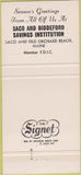 Matchbook Cover - Saco Biddeford Savings Old Orchard Beach ME 30 Strike