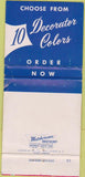 Matchbook Cover - General System Colored Telephones girlie WEAR 30 Strike