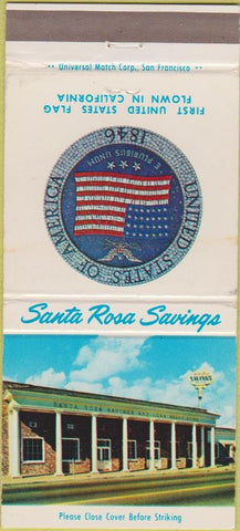 Matchbook Cover - Santa Rosa CA Savings 30 Strike