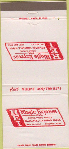 Matchbook Cover - Ringle Trucking Fowler IN 30 Strike