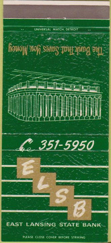 Matchbook Cover - East Lansing State Bank MI 30 Strike