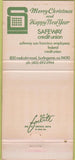 Matchbook Cover - Safeway Credit Union Burlingame CA 30 Strike