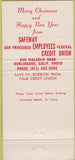 Matchbook Cover - Safeway Credit Union Burlingame CA 30 Strike