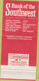 Matchbook Cover - Bank of the Southwest Houston TX 30 Strike