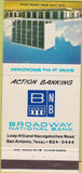 Matchbook Cover - Broadway National Bank San Antonio TX 30 Strike